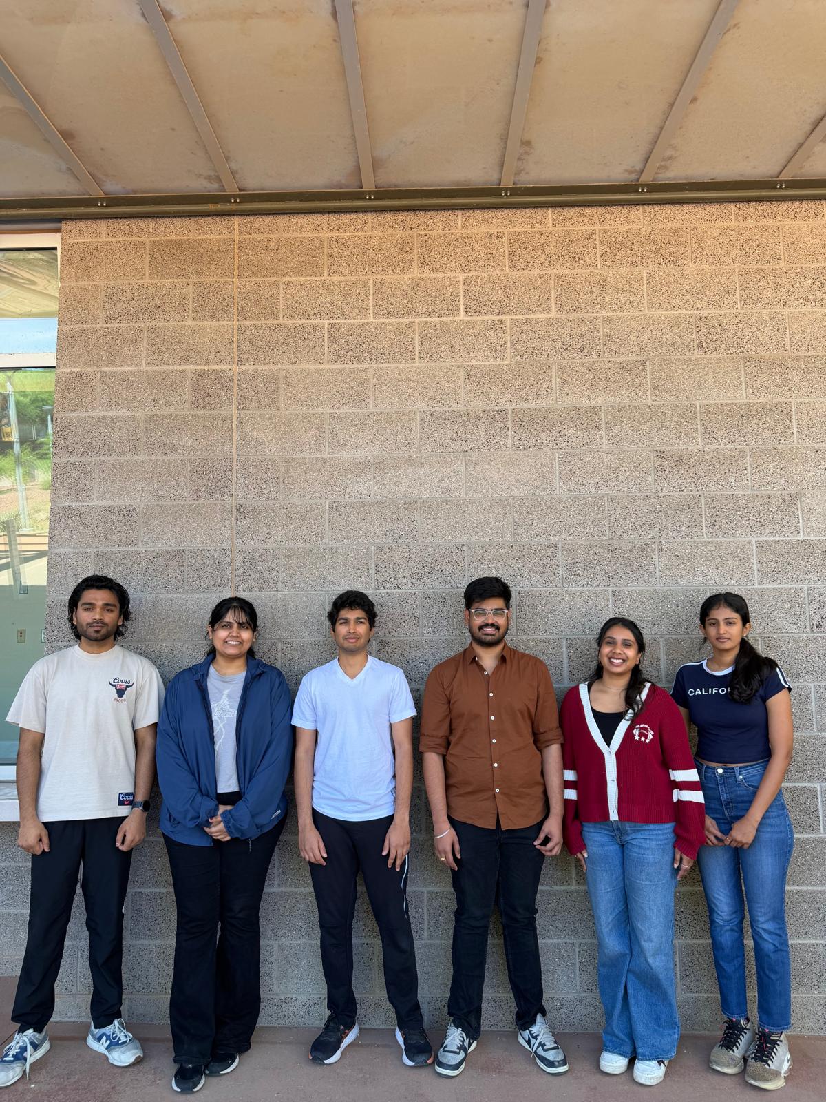 Bhawan Kumar Chinavada, Jahnavi Gona, Prerana Madhukar Nale, Vipin Reddy Chandupatla, Manvika Vinod and Ritik Zambre of Industry Group 12 in SER 517.