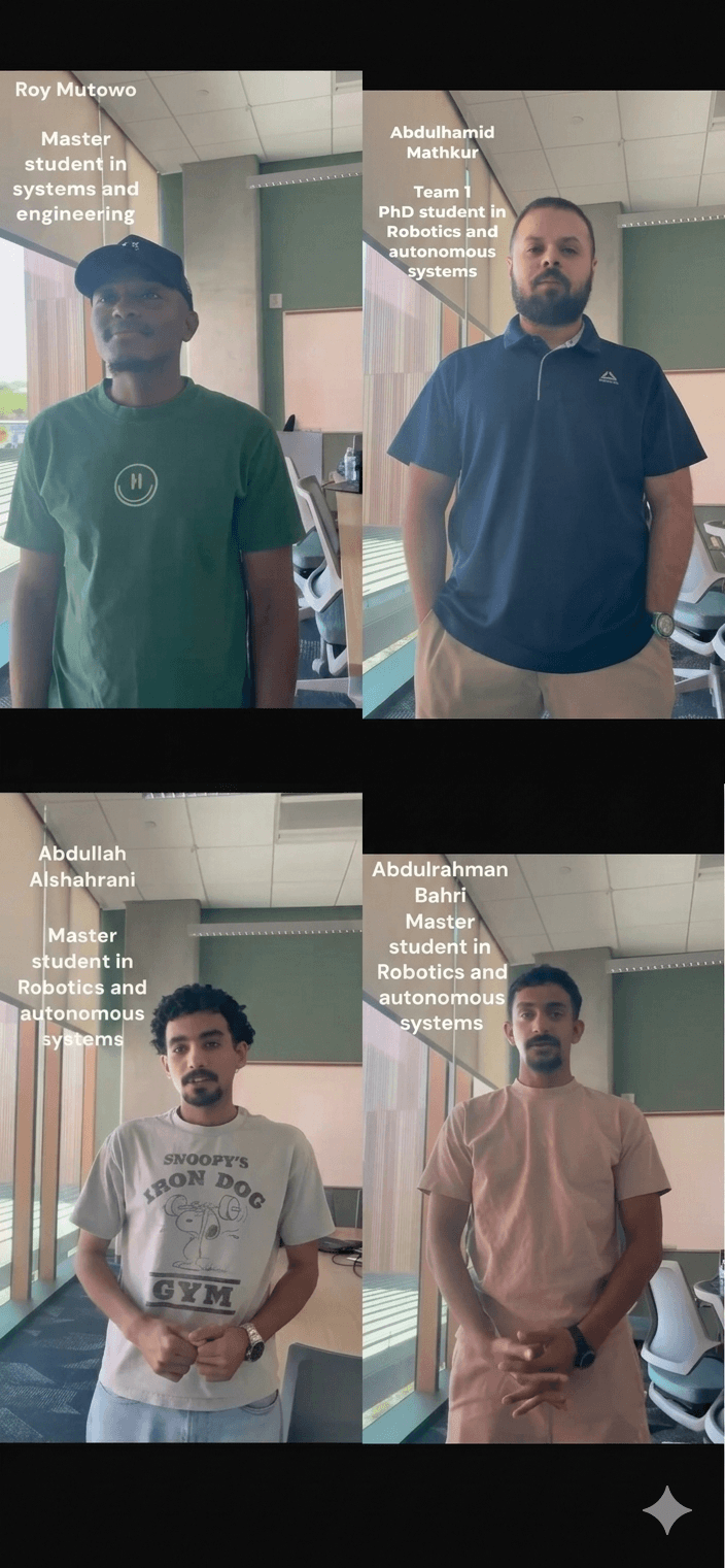 Abdullah Mousa A Alshahrani, Abdulrahman Bahri, Abdulhamid Mathkur and Roy Mutowo of Team 1 in EGR 530.