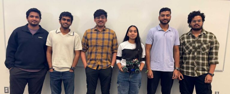 Sai Abhishek Bhattiprolu, Sindhuja Chappidi, Vansh Bharat Gala, Vamsi Sai Korlapati, Chakradhar Reddy Lakkireddy and Sathvik Merugu of Team 6 in EGR 530.