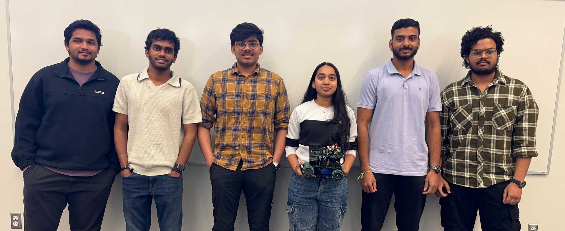 Sai Abhishek Bhattiprolu, Sindhuja Chappidi, Vansh Bharat Gala, Vamsi Sai Korlapati, Chakradhar Reddy Lakkireddy and Sathvik Merugu of Team 6 in EGR 530.