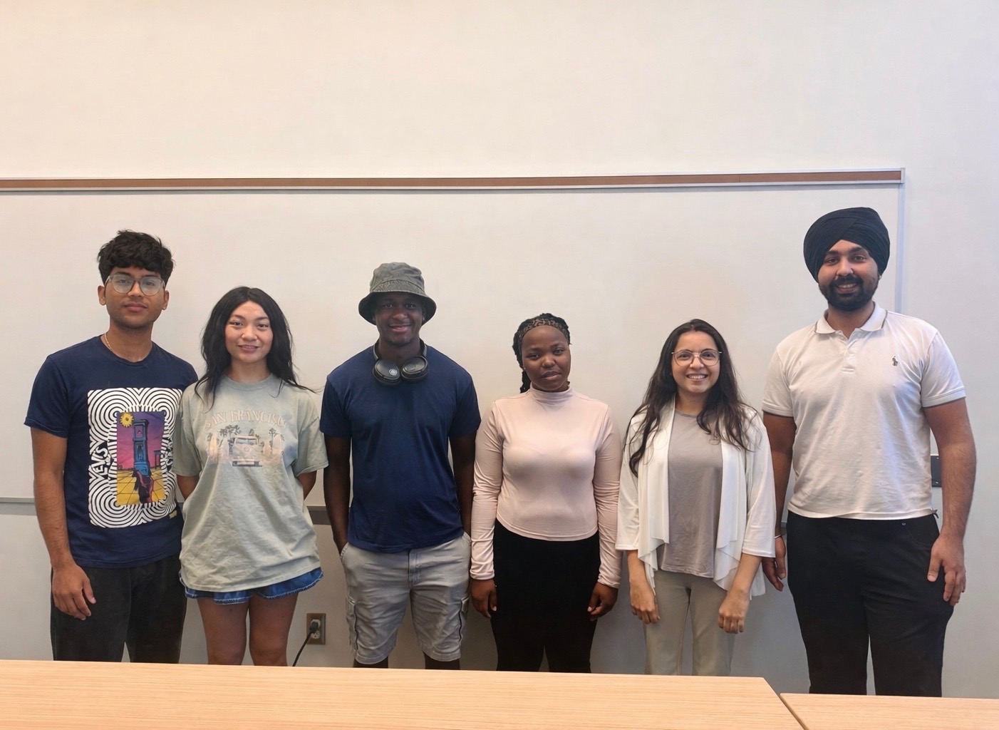 Vishavjit Singh Khinda, Tendaishe Munetsiwa, Rupa Pandey, Amanda Pizarro, Sri Samraj Soman and Ruth Waithaka of Team 7 in EGR 530.